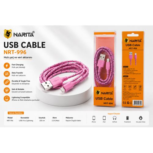 NRT-996 İphone Lightning Şarj Kablosu